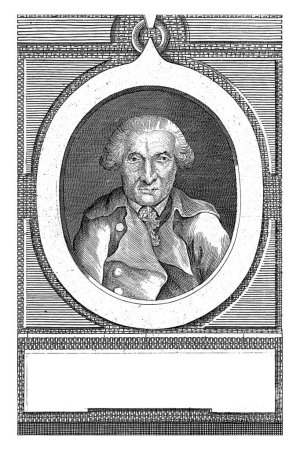 Foto de Retrato de J.B. van Lack, J.F. De La Rue, 1787 Busto de retrato en óvalo de J.B. van Lack, concejal de Saint-Christophe, descalzo. - Imagen libre de derechos