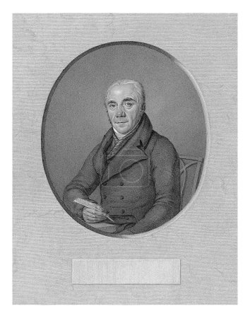 Foto de Retrato de Hendrik Berkman, Philippus Velijn, después de George Nikolaus Ritter, 1797 - 1836 Retrato de Hendrik Berkman, comadrona en Ámsterdam. - Imagen libre de derechos