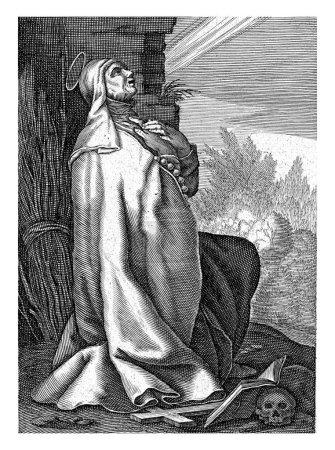 Photo for Saint Paula of Rome as hermit, Boetius Adamsz. Bolswert, after Abraham Bloemaert, 1590 - 1662 - Royalty Free Image