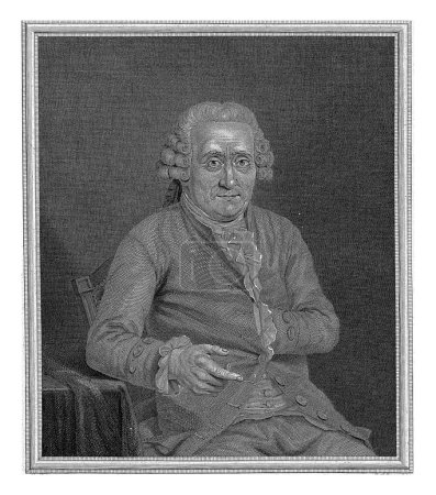 Foto de Retrato de Henricus Schultz, Pieter Hendrik Jonxis, después de Christiaan van Geelen (Sr.), 1772 - 1843 Retrato de Henricus Schultz, de medio cuerpo, sentado en una silla, una mano metida en su abrigo. - Imagen libre de derechos