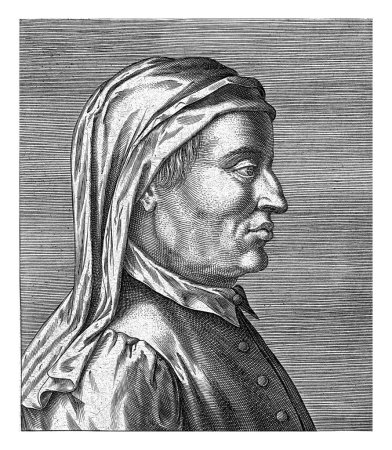 Foto de Retrato de Giasone del Maino, Philips Galle, después de Enea Vico, 1587 - 1606 Retrato de Giasone del Maino, jurista italiano. De perfil a la derecha. - Imagen libre de derechos