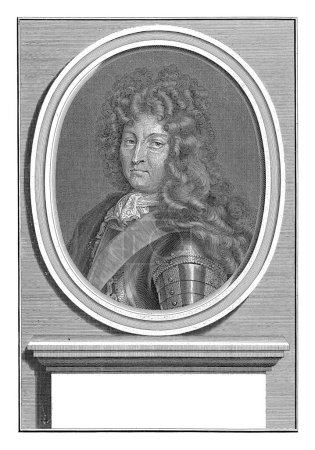 Téléchargez les photos : Portrait de Louis XIV, roi de France, Bernard Picart, 1728, gravé vintage. - en image libre de droit