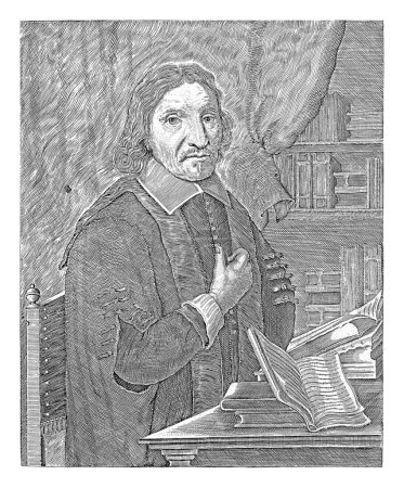 Foto de Retrato de Samuel Maresius, Baltzar Lalinck, después de Jacob van Meurs, 1660 - 1670 Retrato de Samuel Maresius, predicador y profesor de teología en Groninga. - Imagen libre de derechos