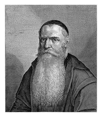 Téléchargez les photos : Portrait du prédicateur et médecin Jan Willemsz., Salomon Savery, 1646, gravé vintage. - en image libre de droit
