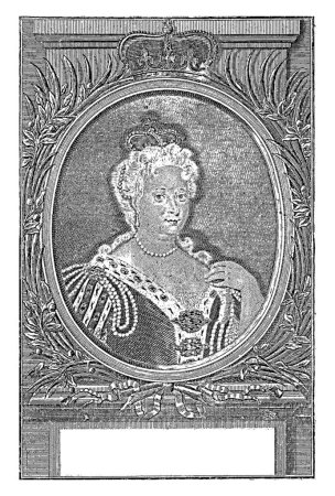 Téléchargez les photos : Portrait de Carolina von Brandenburg-Ansbach, reine d'Angleterre, Georg Paul Busch, 1727 - 1756 - en image libre de droit