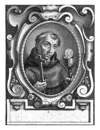 Foto de Retrato del agustino Johannes Gonza Ilez, Cornelis Galle (I), después de Jacques Franckaert (II), 1636, grabado vintage. - Imagen libre de derechos