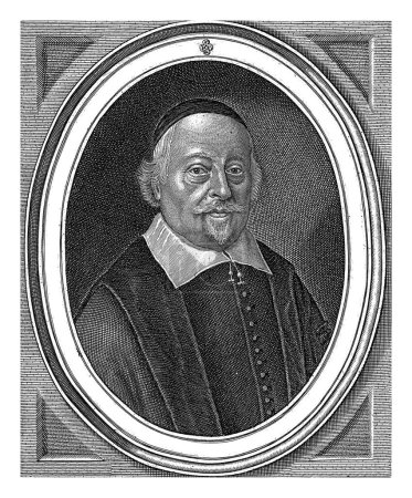 Foto de Retrato de Henricus van Diest, Jacob van Meurs, después de A. Glauwe, 1655 Retrato de Henricus van Diest, teólogo y profesor, a la edad de 60 años. - Imagen libre de derechos