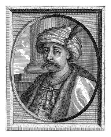 Photo for Portrait of Mirasalibeecq Hazen, Cornelis Meyssens, 1650 - 1670 Portrait of Mirasalibeecq Hazen with a turban with a feather on his head. - Royalty Free Image