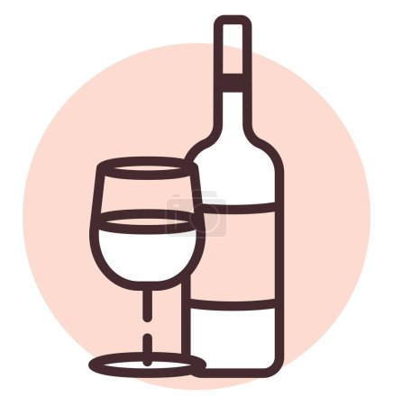 Illustration for Allergy on alcohole, illustration or icon, vector on white background. - Royalty Free Image