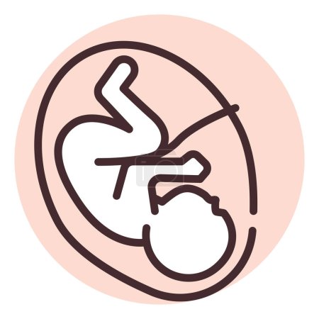 Ilustración de Bebé cuidado embrión, ilustración o icono, vector sobre fondo blanco. - Imagen libre de derechos