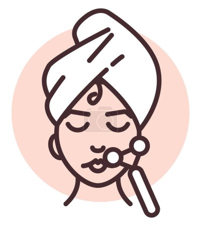 Illustration for Body treatment massage, illustration or icon, vector on white background. - Royalty Free Image