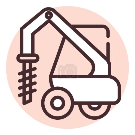 Illustration for Construction concrete drill, illustration or icon, vector on white background. - Royalty Free Image