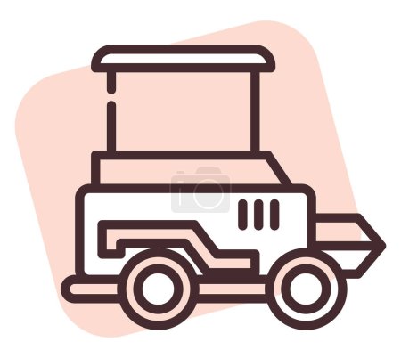 Illustration for Construction skid steer, illustration or icon, vector on white background. - Royalty Free Image