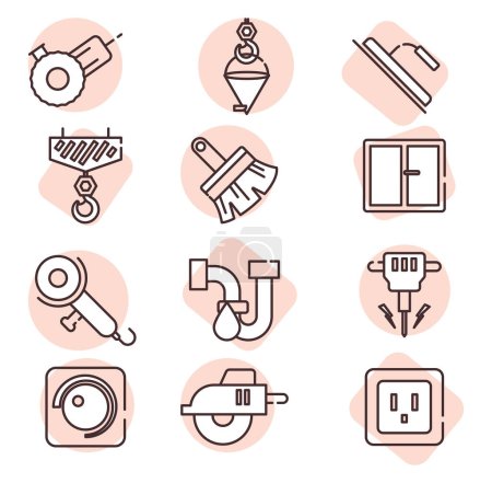 Ilustración de Herramientas de fabricación, ilustración o icono, vector sobre fondo blanco. - Imagen libre de derechos