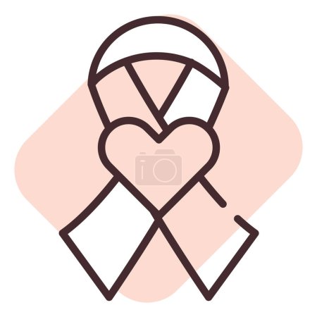 Ilustración de Embarazo libre de cáncer, ilustración o icono, vector sobre fondo blanco. - Imagen libre de derechos