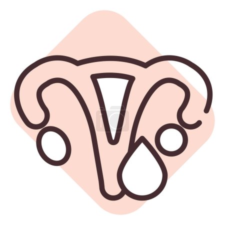 Ilustración de Embarazo menstruación, ilustración o icono, vector sobre fondo blanco. - Imagen libre de derechos