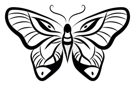 Illustration for Butterfly tattoo , illustration, vector on a white background. - Royalty Free Image