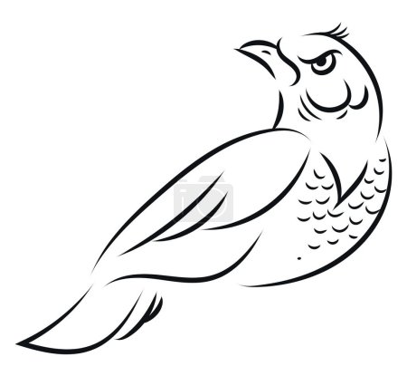 Ilustración de Bird Tattoo, ilustración, vector sobre un fondo blanco. - Imagen libre de derechos