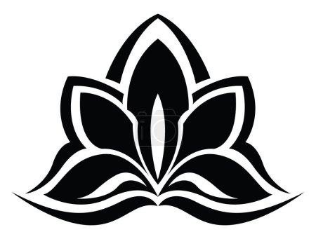 Illustration for Lotus flower tattoo, tattoo illustration, vector on a white background. - Royalty Free Image