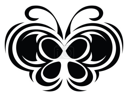 Téléchargez les illustrations : Tatouage papillon noir, illustration de tatouage, vecteur sur fond blanc. - en licence libre de droit