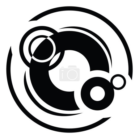 Illustration for Abstract circle tattoo, tattoo illustration, vector on a white background. - Royalty Free Image