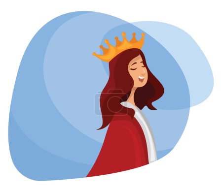Ilustración de Reina con corona, ilustración, vector sobre fondo blanco. - Imagen libre de derechos