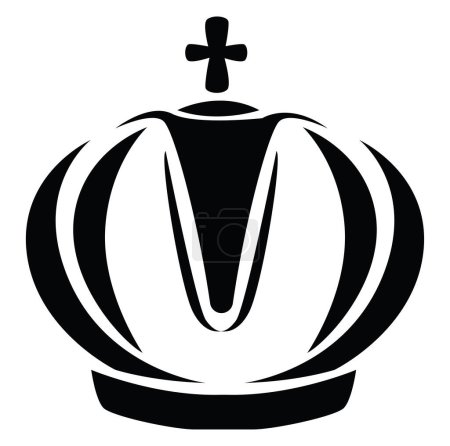 Ilustración de Tatuaje de corona negra, ilustración de tatuaje, vector sobre un fondo blanco. - Imagen libre de derechos
