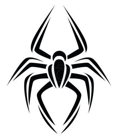 Ilustración de Tatuaje de araña grande, ilustración del tatuaje, vector sobre un fondo blanco. - Imagen libre de derechos
