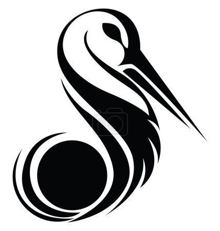Ilustración de Tatuaje de pájaro, ilustración del tatuaje, vector sobre un fondo blanco. - Imagen libre de derechos