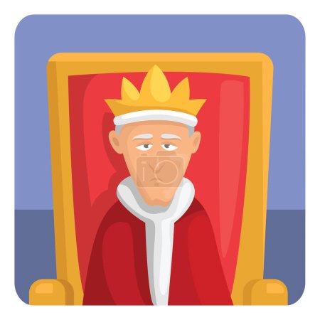 Ilustración de Rey en el trono, ilustración, vector sobre un fondo blanco. - Imagen libre de derechos