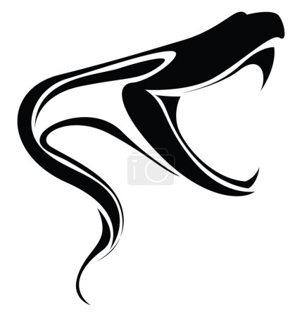 Ilustración de Tatuaje de serpiente mordida, ilustración del tatuaje, vector sobre un fondo blanco. - Imagen libre de derechos