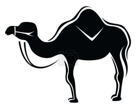 Téléchargez les illustrations : Tatouage de chameau, illustration de tatouage, vecteur sur fond blanc. - en licence libre de droit