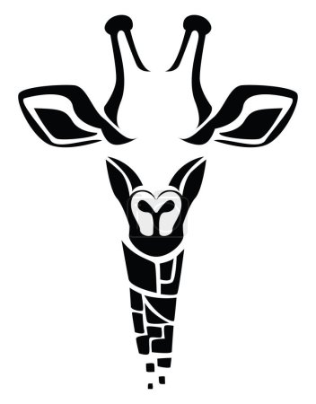 Ilustración de Tatuaje de cabeza de jirafa, ilustración de tatuaje, vector sobre un fondo blanco. - Imagen libre de derechos