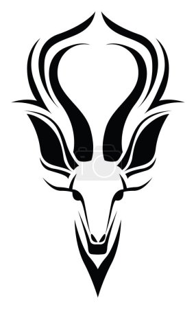Illustration for Young deer tattoo, tattoo illustration, vector on a white background. - Royalty Free Image