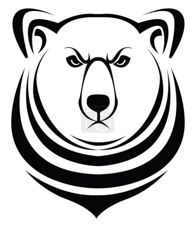 Téléchargez les illustrations : Tatouage ours blanc, illustration de tatouage, vecteur sur fond blanc. - en licence libre de droit