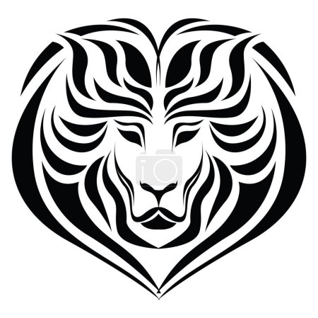 Ilustración de Tatuaje de cabeza de león, ilustración de tatuaje, vector sobre un fondo blanco. - Imagen libre de derechos