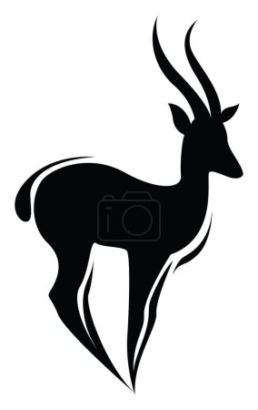 Illustration for Gazelle tattoo, tattoo illustration, vector on a white background. - Royalty Free Image