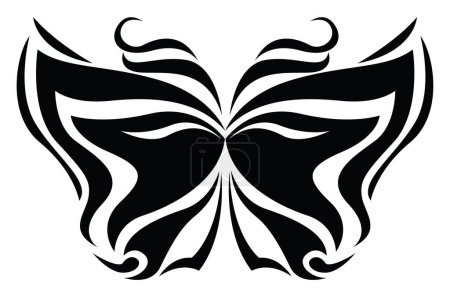 Illustration for Butterfly tattoo, tattoo illustration, vector on a white background. - Royalty Free Image