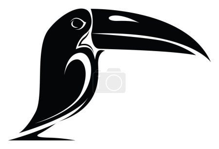 Ilustración de Tatuaje de pájaro tucán, ilustración del tatuaje, vector sobre un fondo blanco. - Imagen libre de derechos
