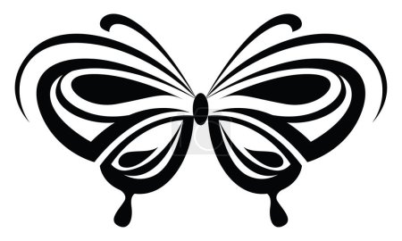 Ilustración de Tatuaje de mariposa, ilustración del tatuaje, vector sobre un fondo blanco. - Imagen libre de derechos