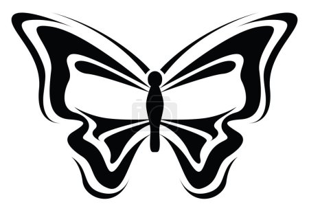 Ilustración de Pequeño tatuaje de mariposa, ilustración del tatuaje, vector sobre un fondo blanco. - Imagen libre de derechos
