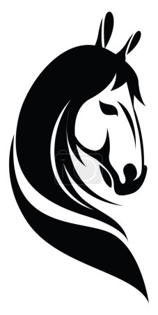 Ilustración de Hermoso tatuaje de caballo, ilustración del tatuaje, vector sobre un fondo blanco. - Imagen libre de derechos
