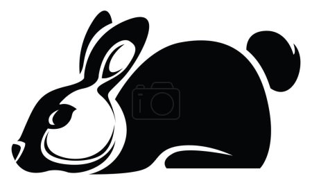 Illustration for Cute hare tattoo, tattoo illustration, vector on a white background. - Royalty Free Image