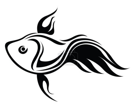 Ilustración de Tatuaje de peces dorados, ilustración de tatuaje, vector sobre un fondo blanco. - Imagen libre de derechos