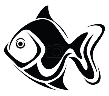 Téléchargez les illustrations : Tatouage de poisson, illustration de tatouage, vecteur sur fond blanc. - en licence libre de droit