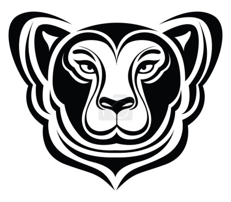 Illustration for Tribal bear head tattoo, tattoo illustration, vector on a white background. - Royalty Free Image