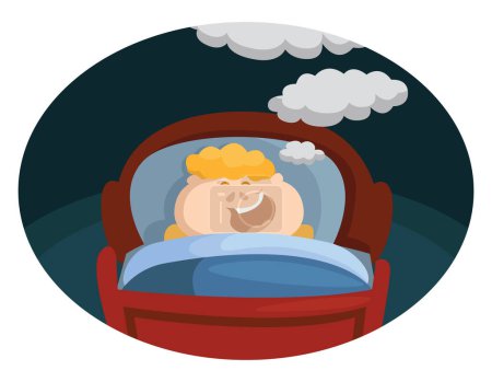 Illustration for Sweet dreams, illustration, vector on a white background. - Royalty Free Image