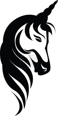 Illustration for Horses head tattoo, tattoo illustration, vector on a white background. - Royalty Free Image