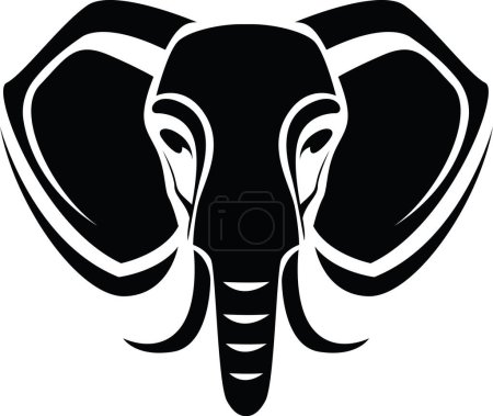 Illustration for Elephant head tattoo, tattoo illustration, vector on a white background. - Royalty Free Image