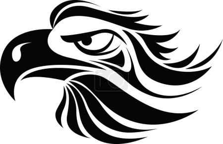 Illustration for Eagle head tattoo, tattoo illustration, vector on a white background. - Royalty Free Image